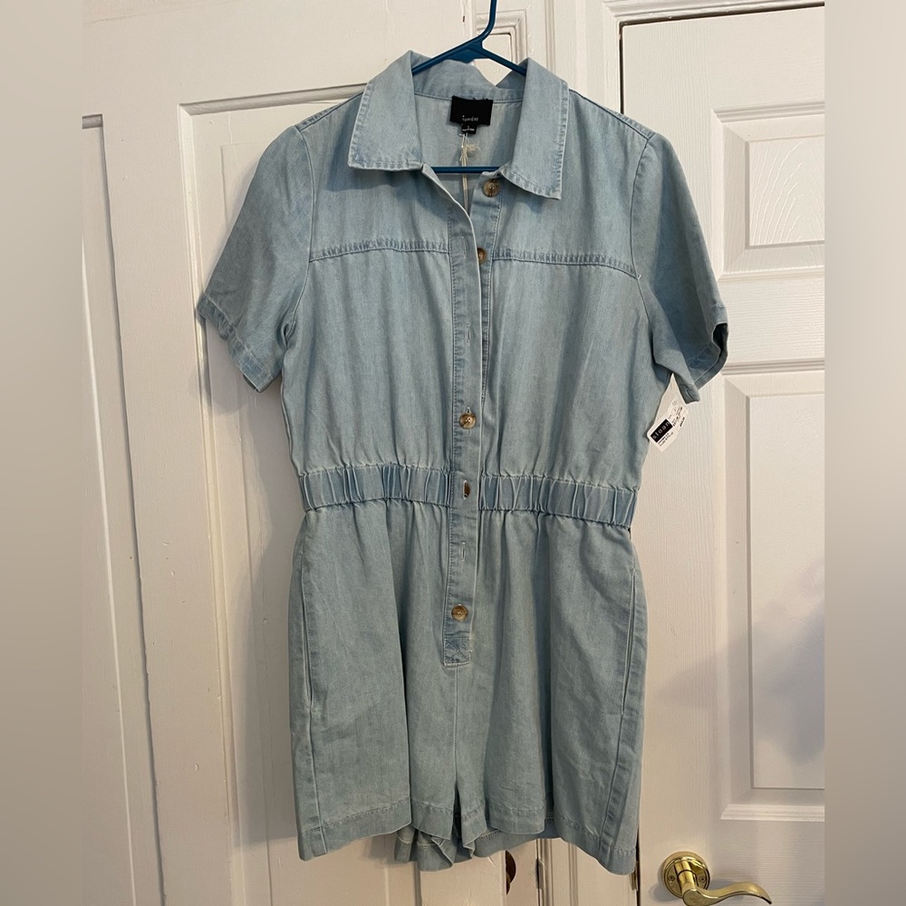 LUMIERE DENIM ROMPER Sz L